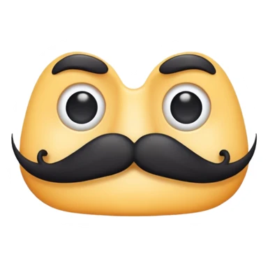 classic black mustache  sticker