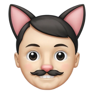 adolf hitler with cat ears  sticker