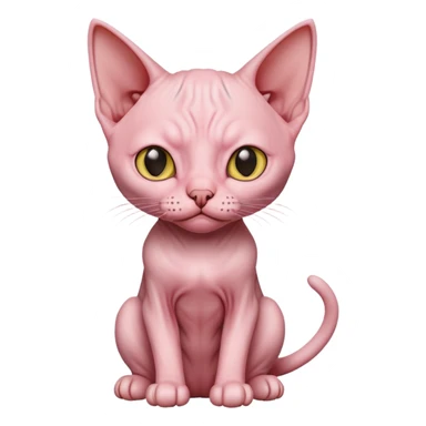Hairless cat sitting sticker