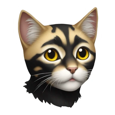 chat noir sur le dessus et blanc en dessous sticker