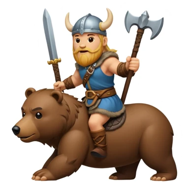 Viking riding bear sticker