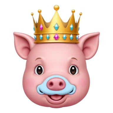un cochon avec une couronne  sticker