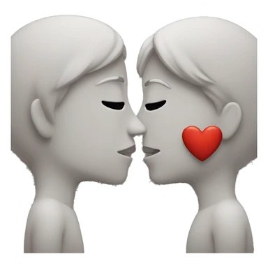 Kiss with a heart  sticker
