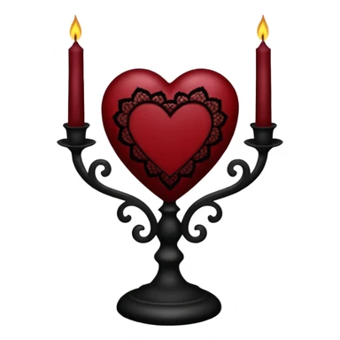 goth themed heart with a black lace candleholder sticker
