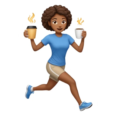 Morning Coffee Runner black woman  sticker