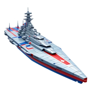Enormous Russian battle cruiser spaceship with red white and blue markings sticker