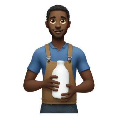 Black man holding a jug of milk sticker