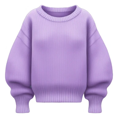 Lilac cropped oversize wool sweater, isolated sticker