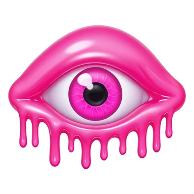 gummy pink neon melted eye sticker