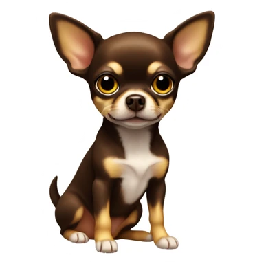 Perro Chihuahua marron oscuro con amarillo molesto  sticker