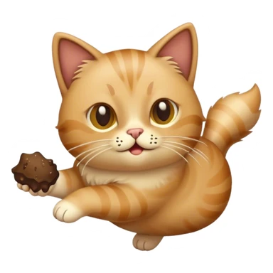 cat holding poop while flying sticker