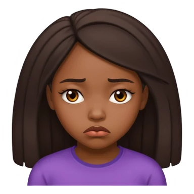 African American girl sad pouting face sticker