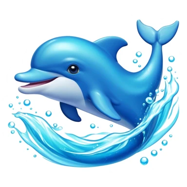 Cinematic Adorably Playful Dolphin Portrait Emoji, Bouncing joyfully through sparkling turquoise waves with a sleek, streamlined body of glossy blue skin, a wide, infectious smile, and bright, twinkling eyes that radiate pure delight, Simplified yet charmingly exuberant features, highly detailed, glowing with a radiant, bubbly aquatic glow, high shine, energetic and heartwarming, stylized with an air of whimsical ocean fun, soft glowing outline, capturing the essence of a super cute dolphin that seems ready to leap out of the screen spreading joy! sticker