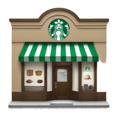 One coffee shop building with one starbucks logo sticker