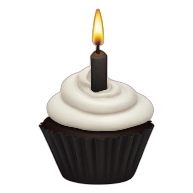 Black cupcake and one candle sticker