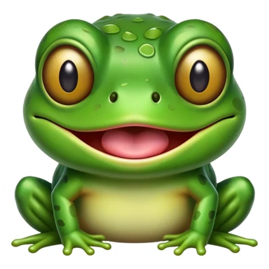 cute cross-eyed frog with tongue sticking out and silly grin sticker