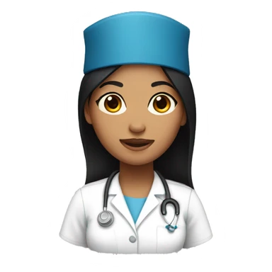 Female Nurse  with black hair and cap sticker