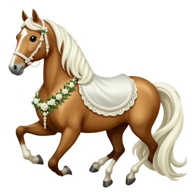 horse with a bridal train sticker