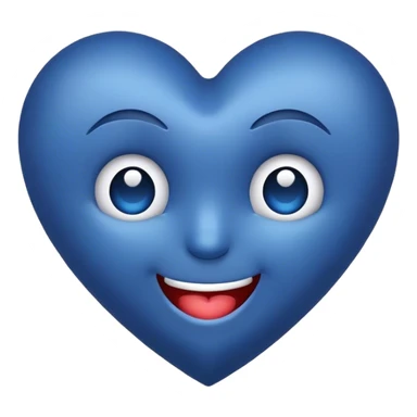 Dark blue heart wink emoji  sticker
