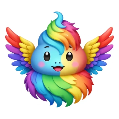 rainbow poop with wings sticker