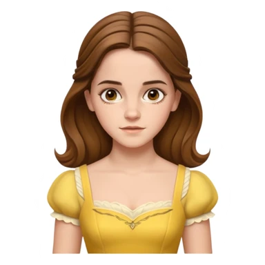 emma watson long hair as belle Cinematic Realistic sticker