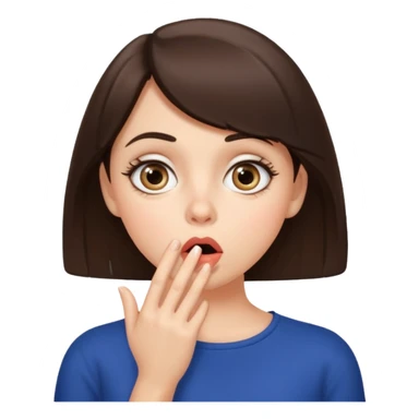 shhh wow brunette girl sticker