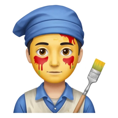 Painter with Paint Stained Face sticker