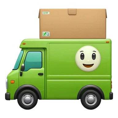 delivery truck green cute sticker