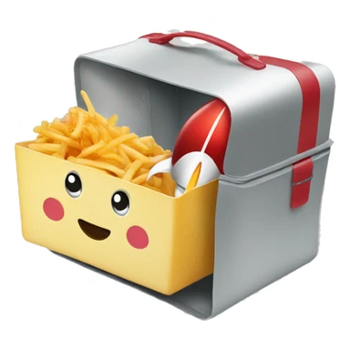 build a square lunchbox with a rocket on it sticker