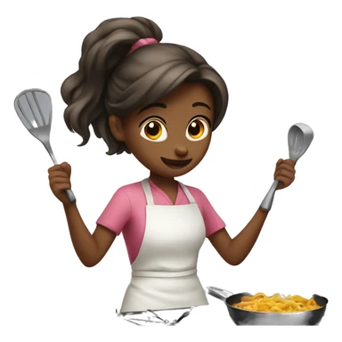Girl cooking  sticker