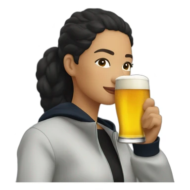 Lacoste latin friends woman drinking beer with black windbreaker sticker