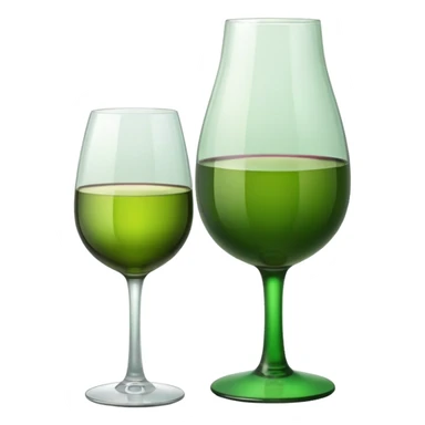 Bottle of wine glass green sticker