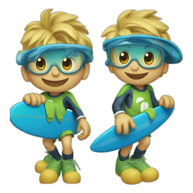 Mickey fait su surf sticker