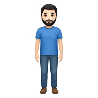 Hombre blanco con barba, su cabello es negro cuerpo entero sticker