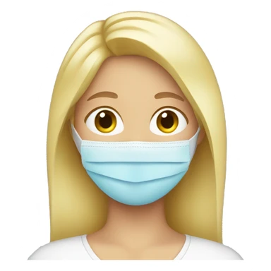blonde girl with face mask on sticker