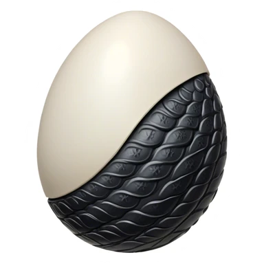 xenomorph egg with pale black intricate scale patterns color whhite black which is unfolding sticker