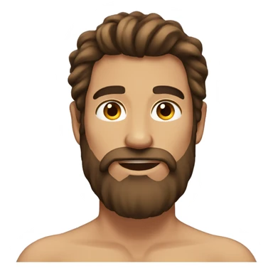 Shirtless man with long brown hair and beard  sticker