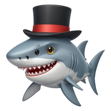 Shark with a top hatk sticker