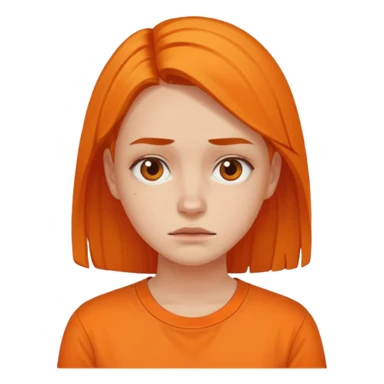 25 year old woman in orange shirt, she looks like she is in pain sticker