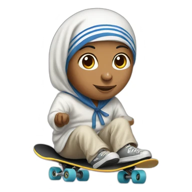 Mother Theresa skateboarder sticker