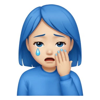 Asian girl crying more like this 😭 make the tears blue sticker