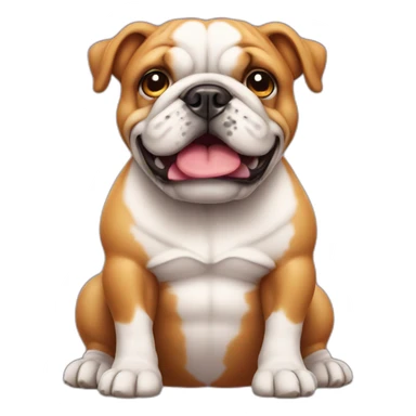 A cute bulldog with a burger body sticker