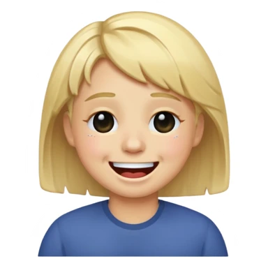 Facebook style laughing emoji getting a haircut sticker
