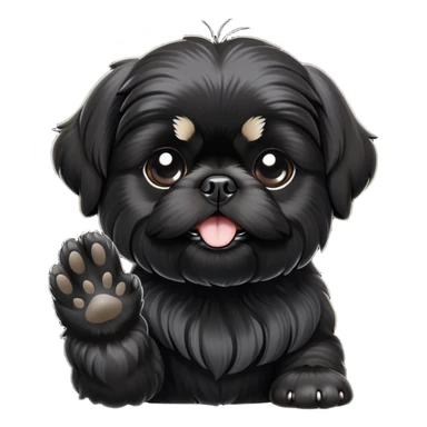 All Black shih tzu raising its paw sticker