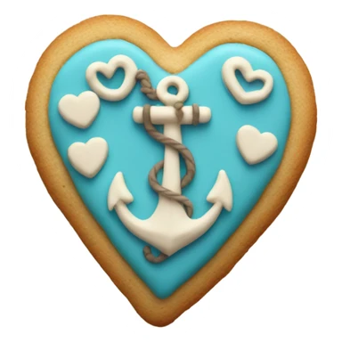 cookie heart with anchor sticker