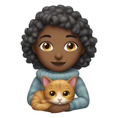 Girl with cat cozy  sticker