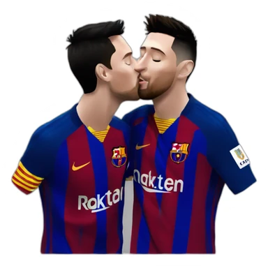 Messi kissing Ronaldo sticker