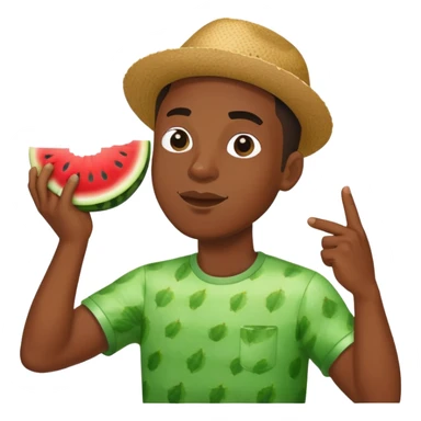Black guy dabbing holding watermelon  sticker