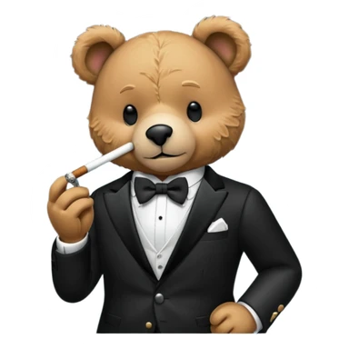 Teddy bear at sinatra Sinatra show smoking cigar  sticker