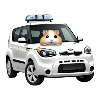 hamster driving white kia soul sticker